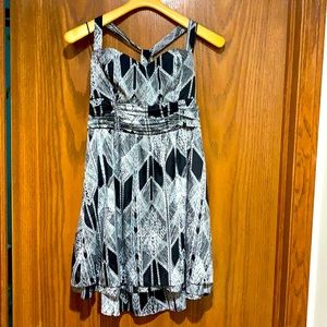 Guess black & white halter dress